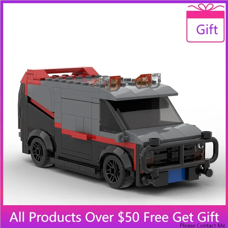 

MOC Retro Simulation Car A-Team GMC Vandura Van Model Building Blocks Diy Toys Bricks Educational Christmas Gift For Children