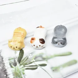 Japanese Style Underglaze Ceramic Cute Cat Chopstick Holder Tableware Restaurant Simple Oval Spoon Bracket Dinnerware New 젓가락받침