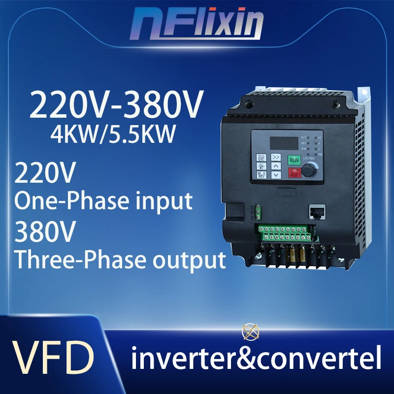 2.2KW-7.5KW Inverter 1P Input 220v to 3P Output 380V Variable Frequency Drive VFD Inverter 400Hz VFD Inverter frequency inverter