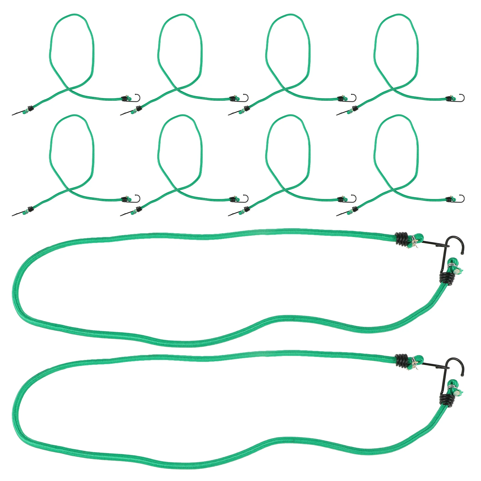 

10PCS Green 8mm Elastic Rope High Elasticity Bungee Cords Outdoor Camping Clothesline Luggage Fixing Ropes Travel Practical