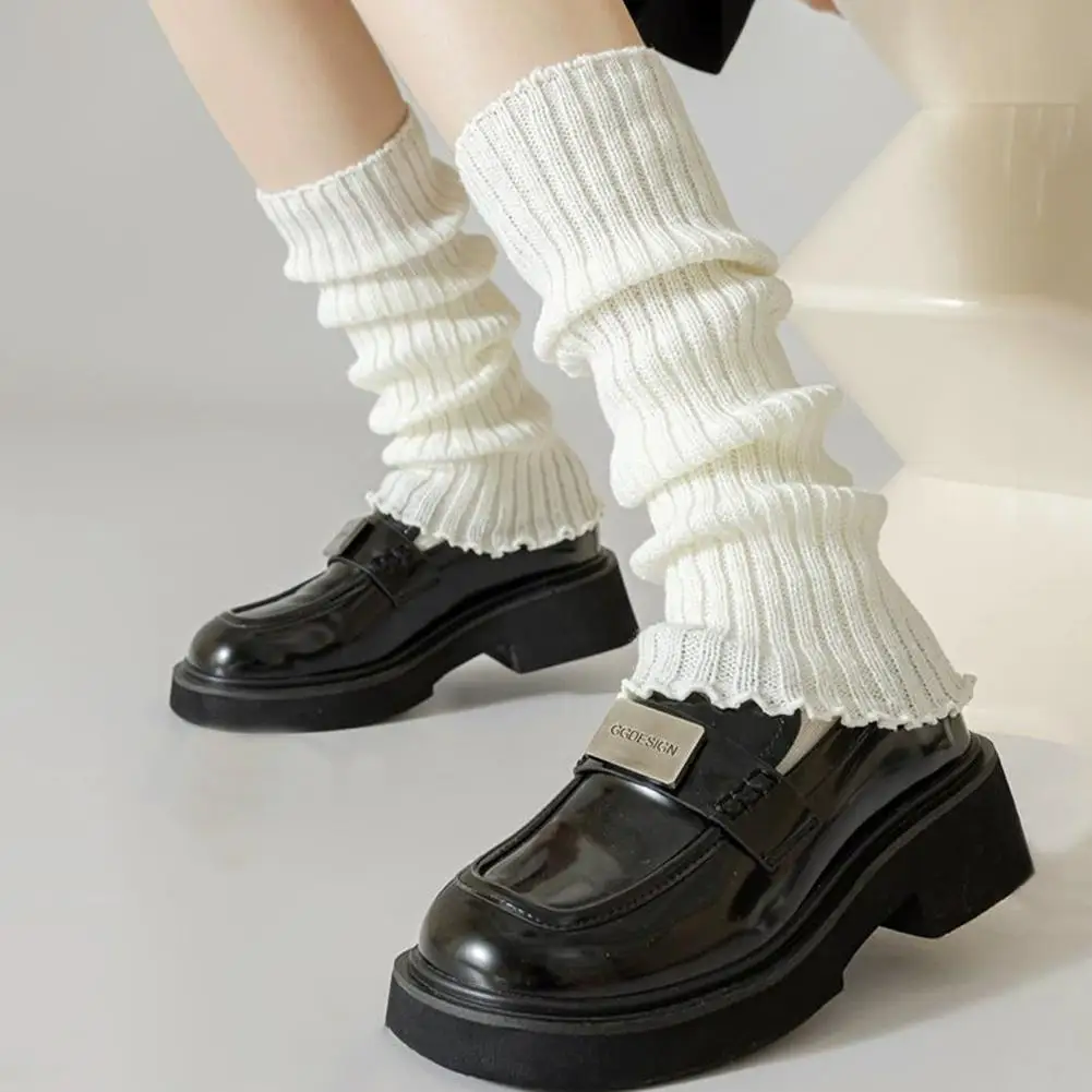 تدفئة الساق القطن JK اليابانية لوليتا تدفئة الساق الشتاء النساء الكاحل دفئا الفتيات القوطية الجوارب الطويلة تأثيري الجوارب أصفاد للأحذية طويلة