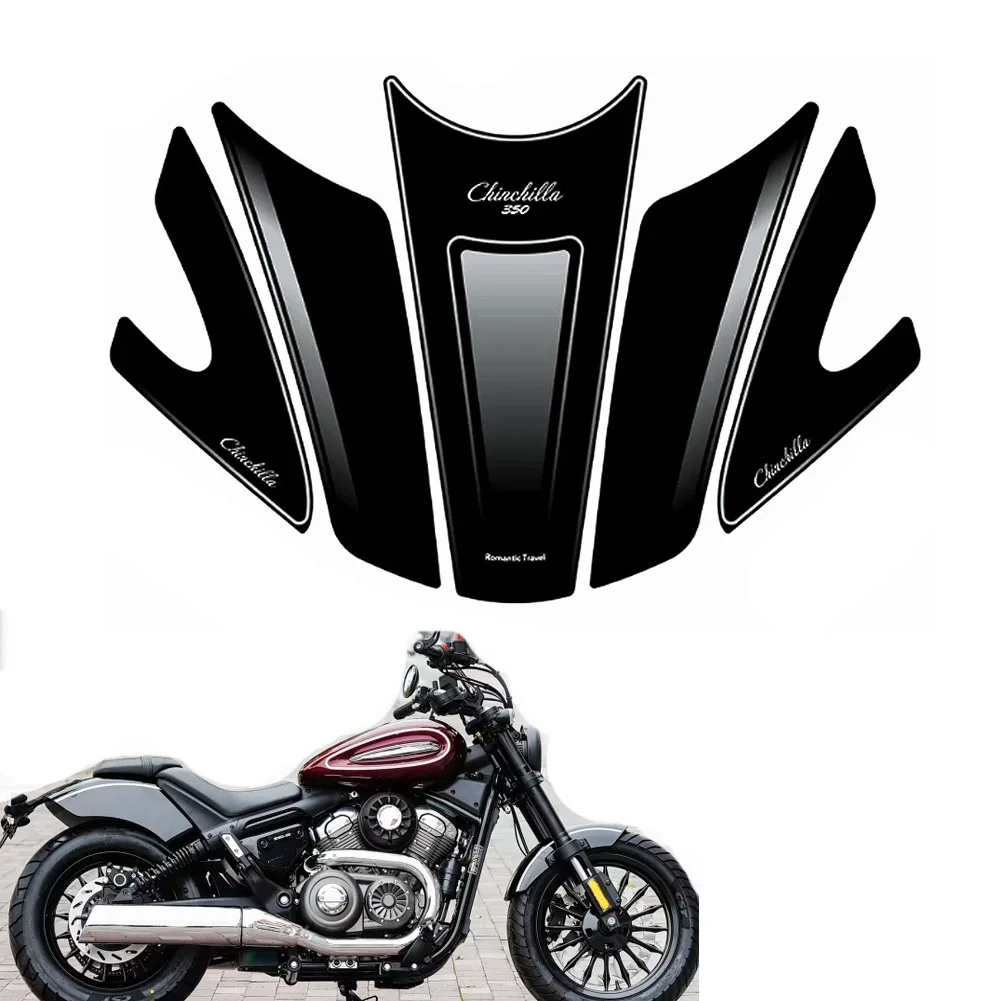 For BENDA Chinchilla 350 2025 Motorcycle Fuel Tank Traction Pad Center Sticker Side Sticker Gas Knee Grip Anti-scratch Drop