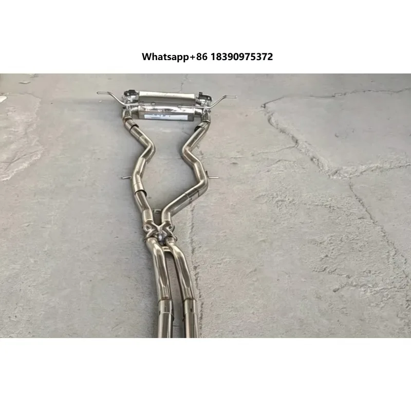 Stainless Steel Exhaust Pipes Single Mid Pipe Muffler Valvetronic   h003