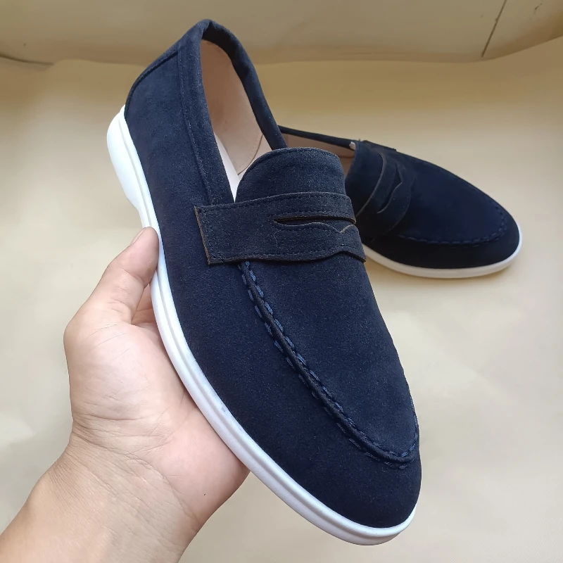 

Summer Male Brand Suede Leather Loafers Men Casual Shoes Luxury Mens Breathable Slip on Driving Shoes Moccasins
