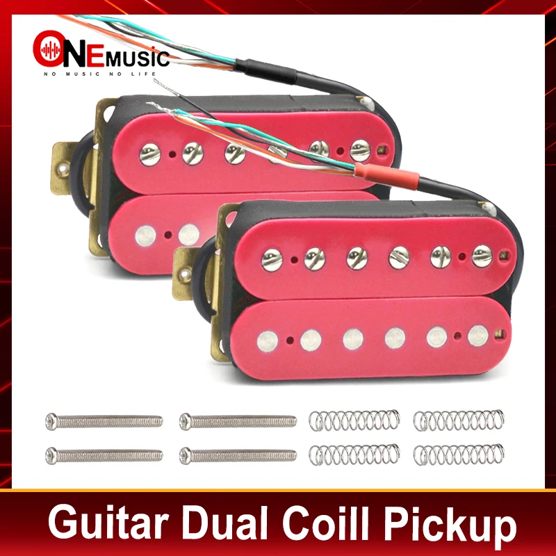 Humbucker Electric Guitar Pickup Coil Spliting Pickup Humbucker Dual Coill Pickup 4 Conduct Cable N-7.5K/B-15K Output Pink