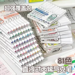 Languo 207/9 bolígrafos de pintura acrílica líquida directa, pincel, rotulador de Color para pintura en roca, suministros de Arte escolar de cerámica, papelería