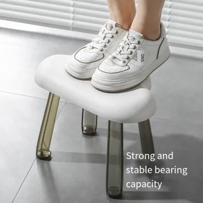 Bathroom Cloud Stool Plastic Thickened Transparent Adult Toilet Non-Slip Toilet Pedal Bath Small Bench Bathroom Chairs Stools