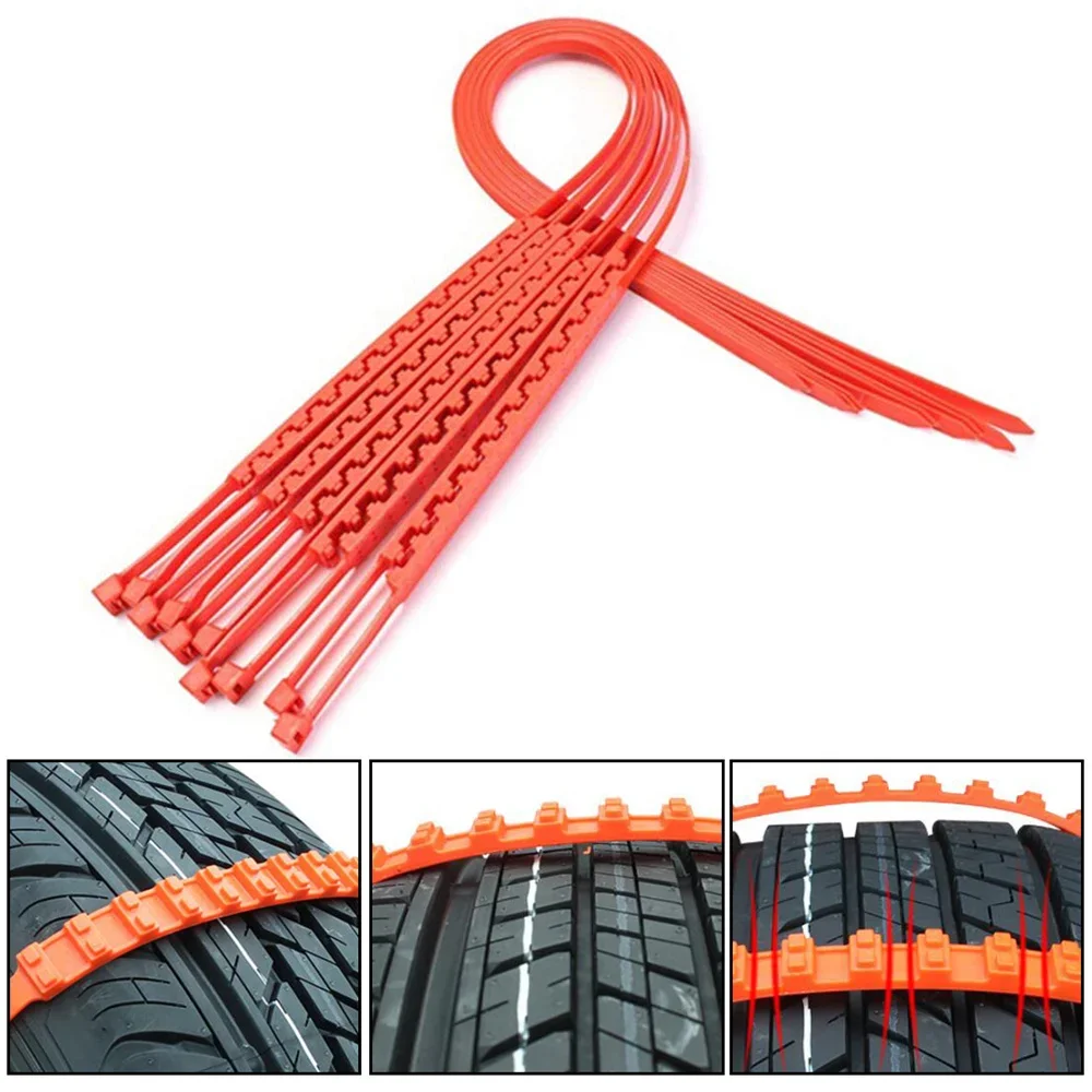 Car Tire Chains Winter Snow Anti-Skid Tyre Cable Ties Auto Outdoor Snow Tire Tyre Anti Skid Chain Emergency Accessories 10/20pcs