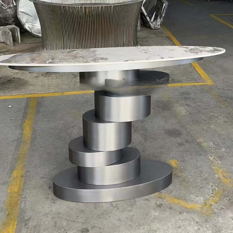 

light luxury entrance platform against the wall narrow side table end view table metal case several Nordic stainless steel