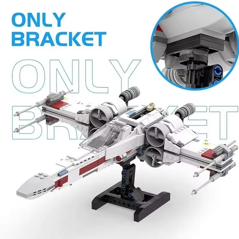 Moduł wspornika do samolotu z klocków konstrukcyjnych, 52 elementy, wysoka kompatybilność, regulowany kąt, kreatywne akcesoria do modeli i ekspozycji.