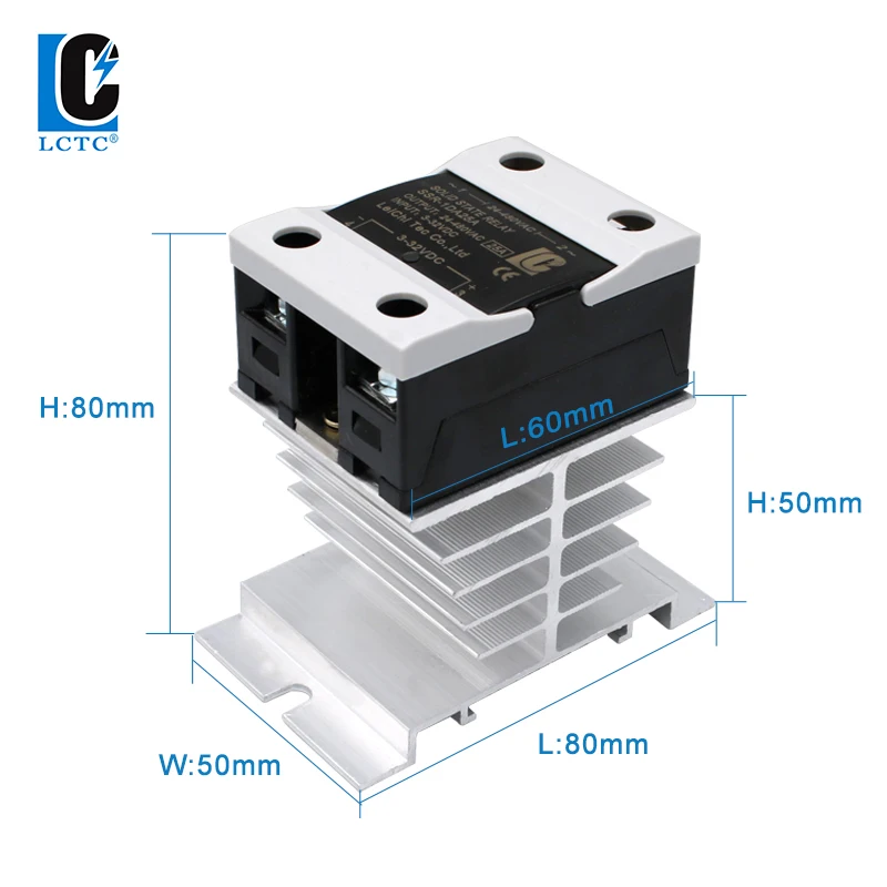 LCTC SSR 0-10V 4-20MA 0-5V Power Voltage Regulator Relay 10A 25A 40A DA AA DD VA Single Phase Solid State Relay With Heat Sink