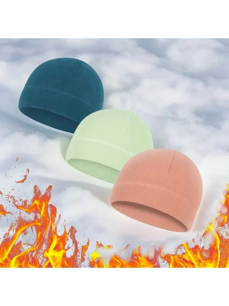 AliExpress 1/3pcs Winter Fleece Caps Warm Outdoor Sports Skiing Cycling Hat Windproof Soft Beanie Women Ski Bike Hat Caps