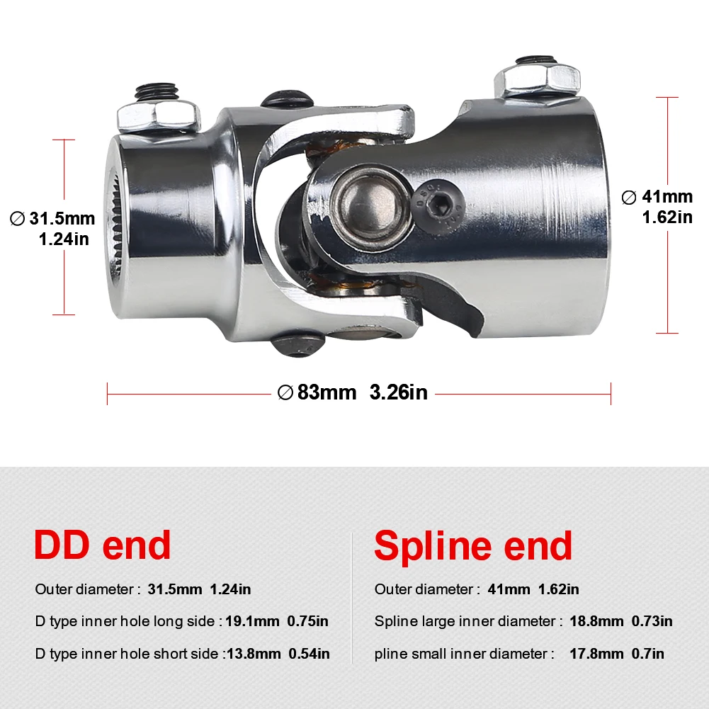 Universal U-Joint Single Steering Shaft 3/4\