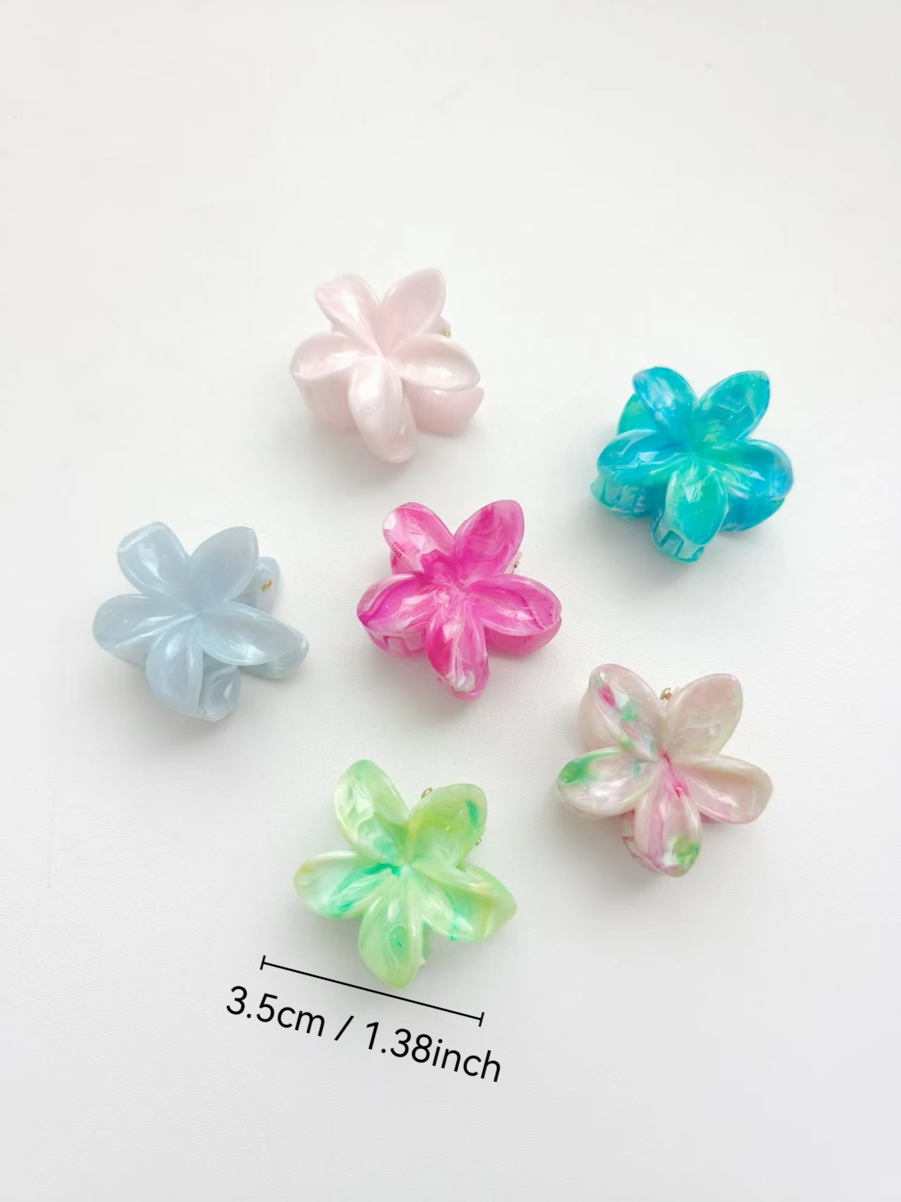6 قطع من مخالب الشعر الصغيرة على شكل زهرة البيض الملونة للنساء والفتيات وإكسسوارات الشعر للحفلات