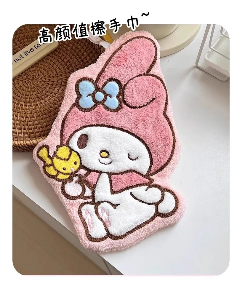 Neues Produkt auf Lager: KT Cat My Melody Hängendes Handtuch, verdickt, super saugfähig, niedliches Cartoon-Design für Bad, Küche und Haushalt – Detail 21