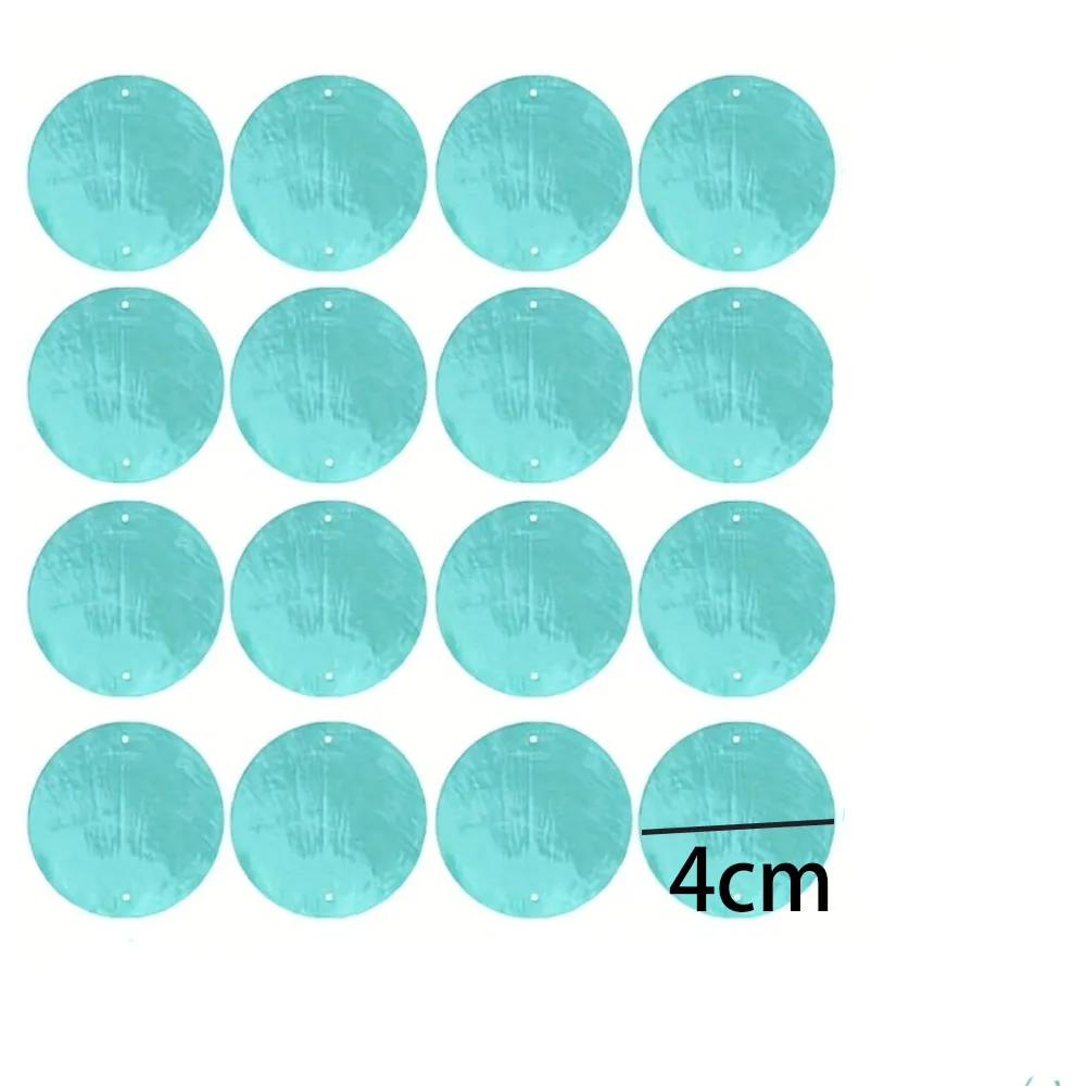 30/100 Pcs Two‑Hole Flat Round Capiz Shell Slices, Natural Shell Charm Beads, DIY Wind Chime Lamp Ornament Hand‑made Craft