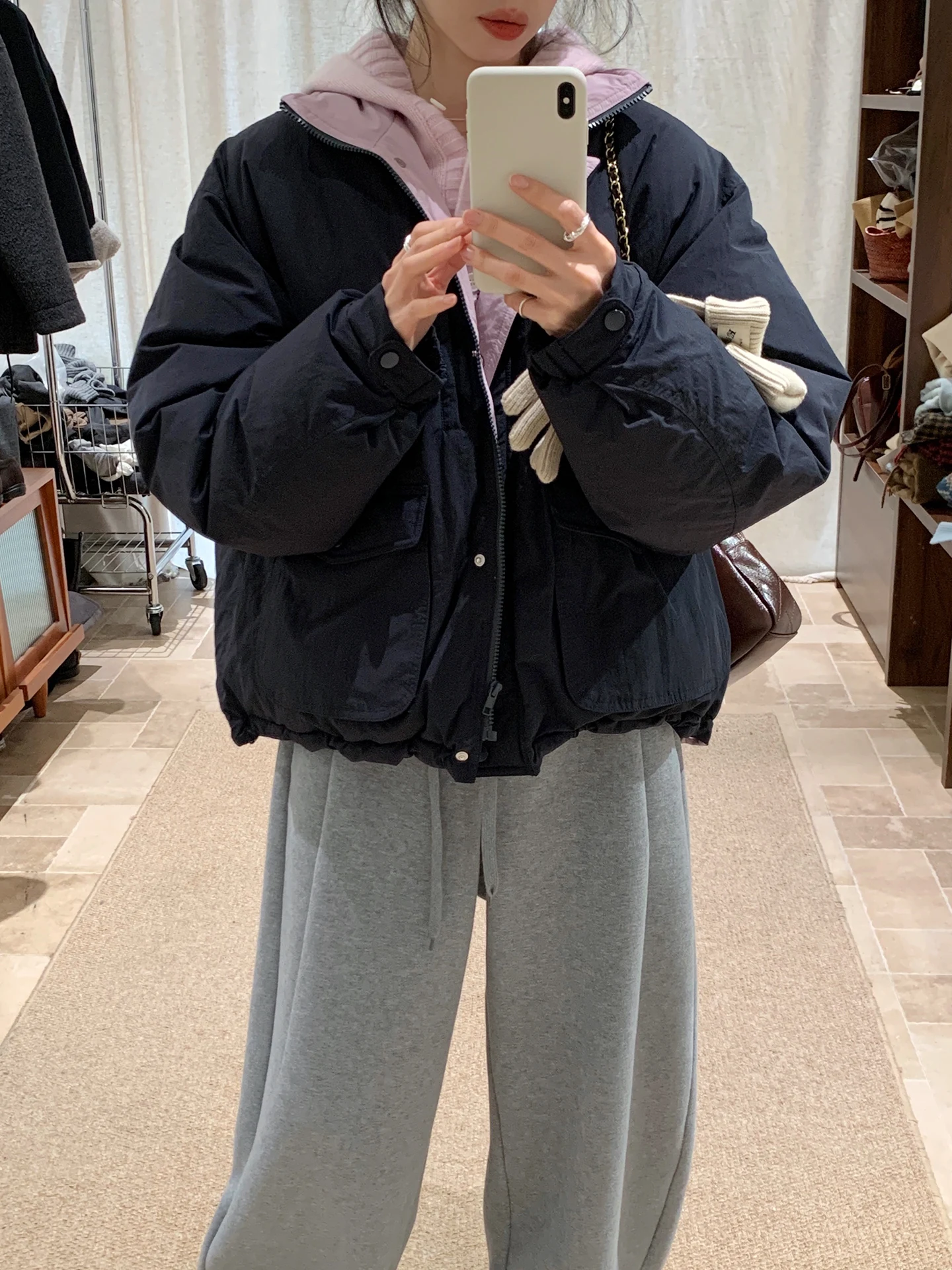 

BRIVIN Korean Sle ort Puffer Jaet Women's Casual Warmth Bread Sle Winter New Design Sense Thiened Long Sve Coat