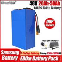 Electric Bicycle 48V 750w Li-ion Battery 20ah 1000w Akku 14 30ah 40ah 1500w Bateria Para 35 50ah 2000w Litio Electric Bike Accu