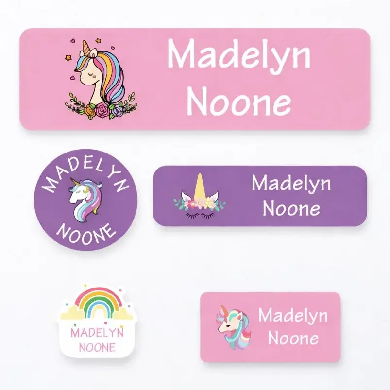 Etiquetas de nome personalizadas 121 peças 2 folhas adesivos personalizados para roupas, lancheiras, garrafas, material escolar infantil, acampamento, creche