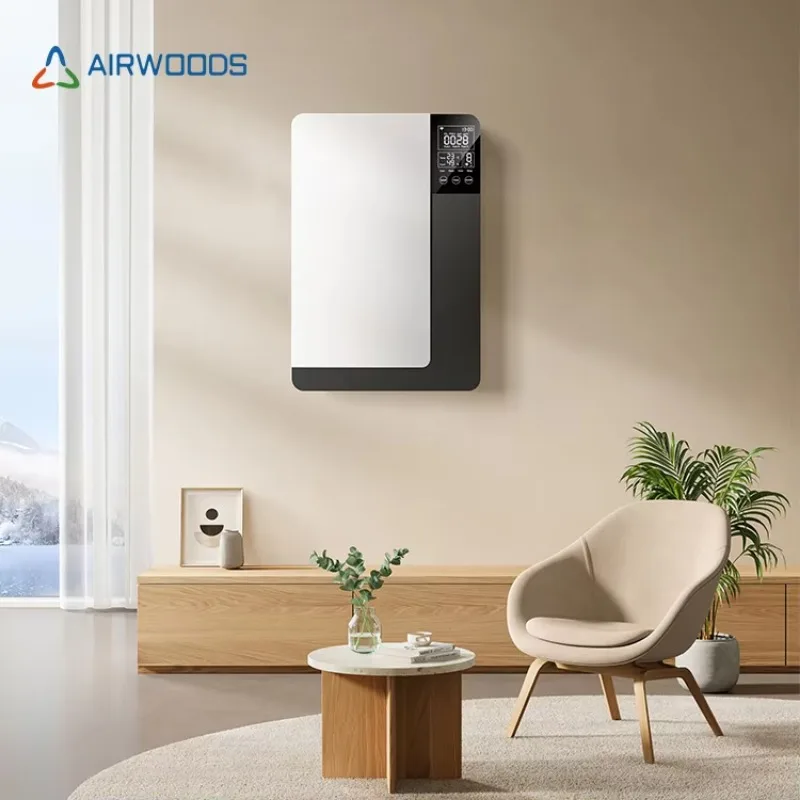 

Air Recuperator 99.9% PM2.5 Purification Triple Air Filters Remote Control Residential Use Ductless Wall Mounting Erv Systems