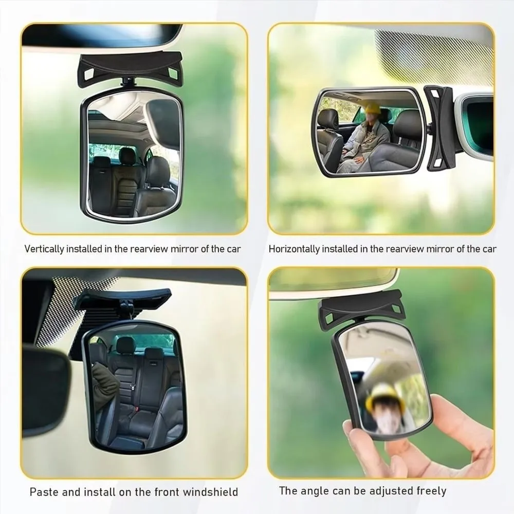 Micro Curved Wide Angle Car Mirror Adjustable Curved Surface Mirror Clear Vision Stable Mount Rear View Mirror Car Interior