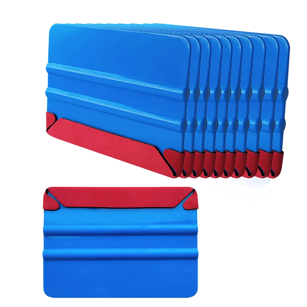 

10Pcs Car Vinyl Wrap Felt Squeegee with Replaceable Felts Scraper Window Tinting Tool Film Stickers Decals Wallpaper Applicator