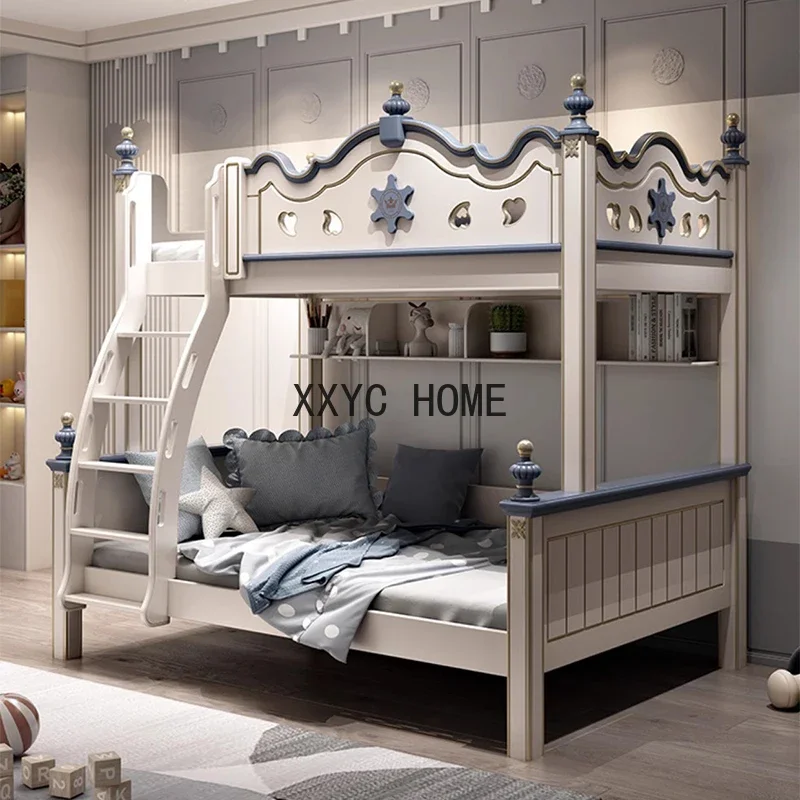 Luxury Bunk Children Beds Bedroom Girl Modern Children Beds Storage Wooden Camas Infantiles Kids Bed Set Furniture BL50CB