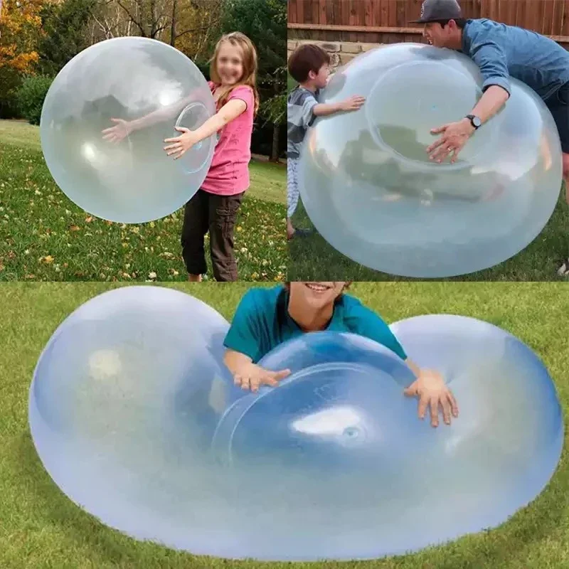 Kids Outdoor Soft Blow Up Balloon Air Water Filled Bubble Ball Children Toys Fun Party Game Summer Gift Inflatable Elastic Ball