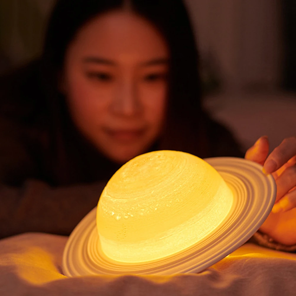 

Jupiter Shaped Moon Lamp Night Decoration for Home Plastic Light Strong Durability Perfect Indoor Decor Planet Lamp