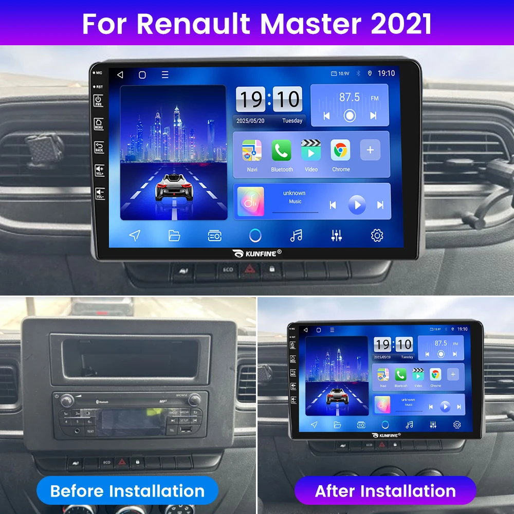 2Din Android Car Radio For Renault Master 2021 Video Player GPS Navigation Stereo Audio Head Unit Carplay 4G Wifi