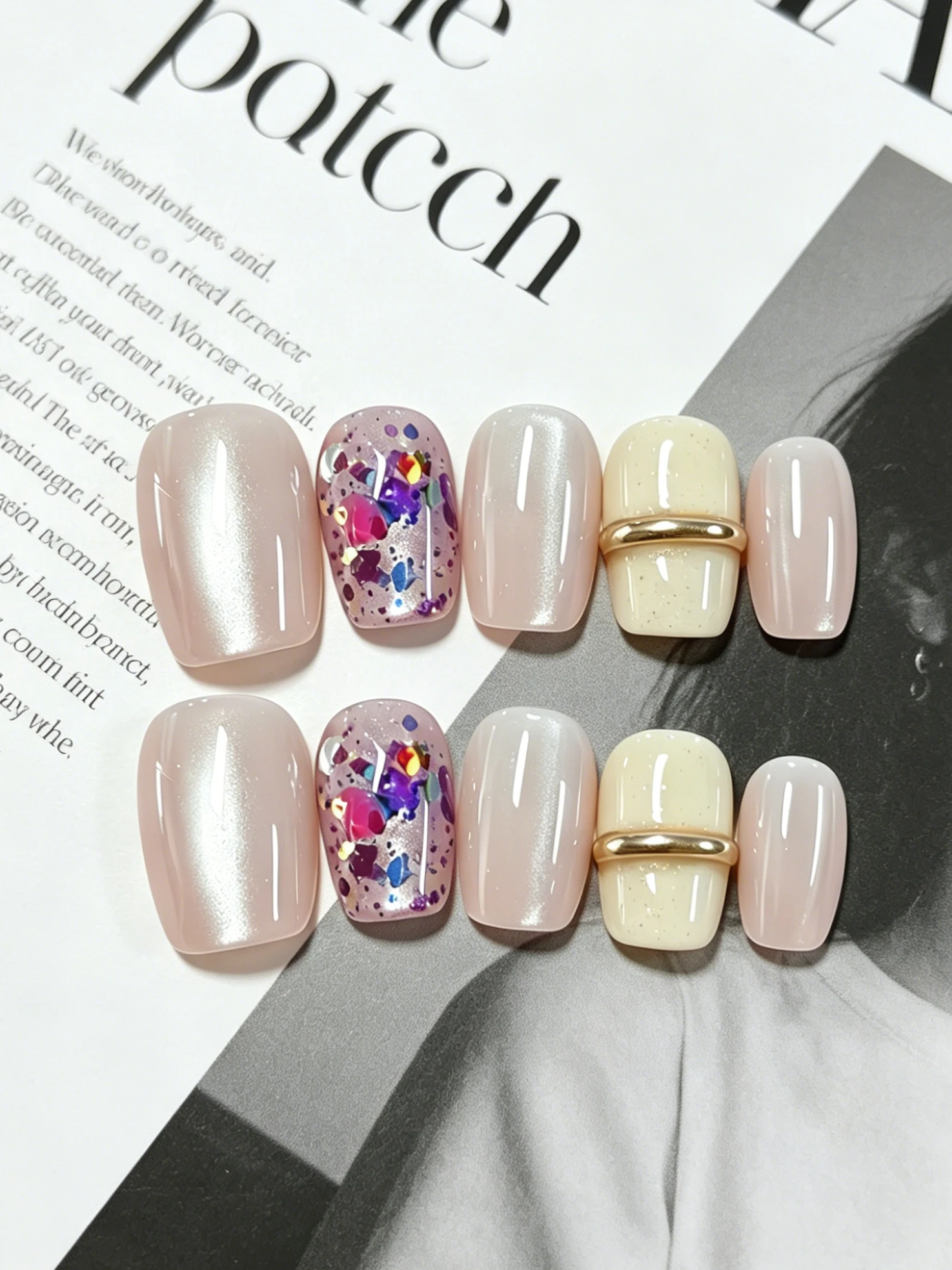 Luxury Lifestyle Rich - Conjunto de 10 Unhas Postiças Curtas