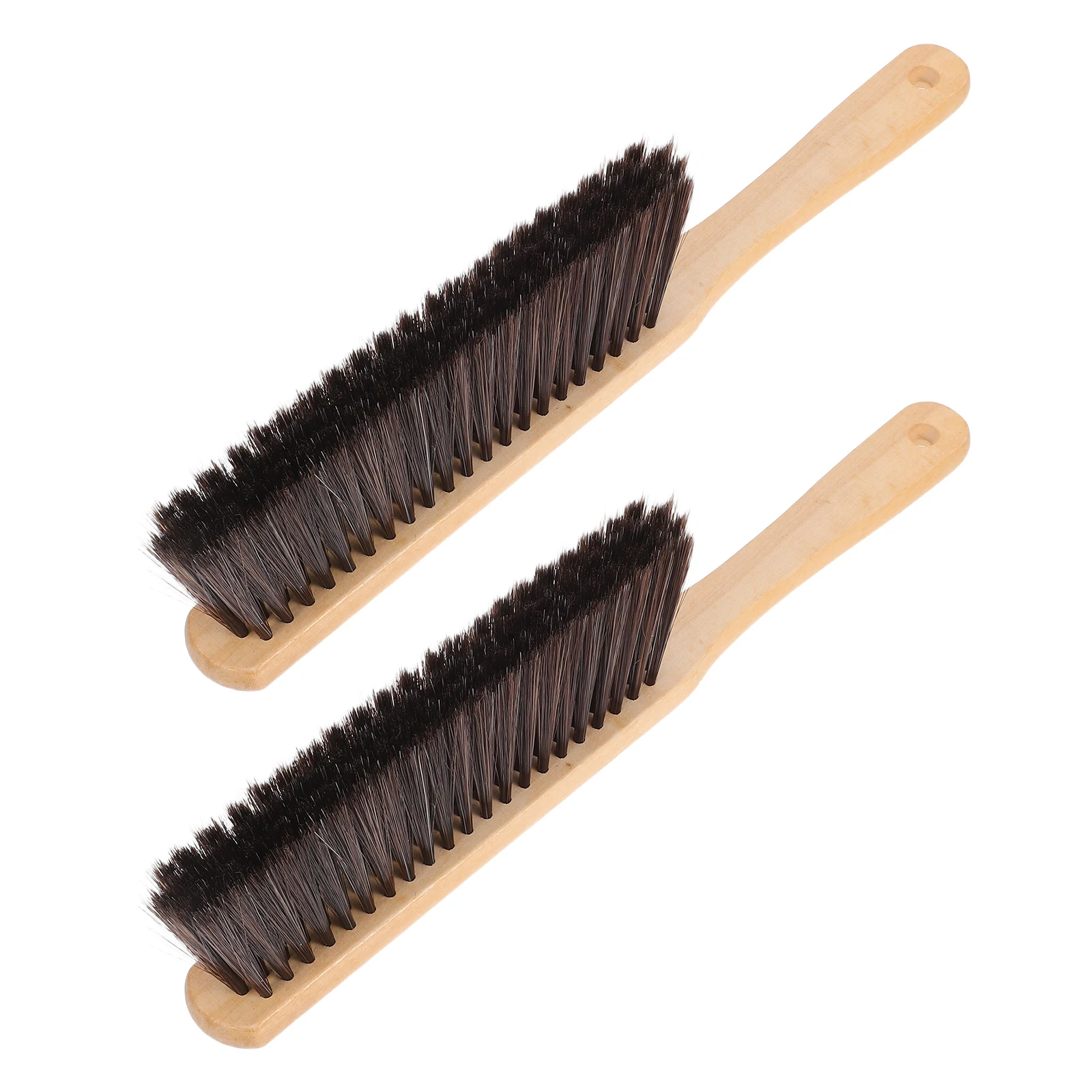 

2Pcs Hearth Brush with Long Handle Wooden Fire Pit Cleaning Tool Fine Bristles for Indoor Outdoor Use Gutter Cleaning Brush