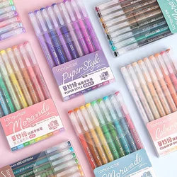 9Pcs Morandi Gel Pen Set 0.6mm Fine Tip Quick-Dry Aesthetic Pastel Colors for Manga Anime Sketching Drawing Graffiti Stationery
