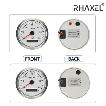 Sada budíků RHAXEL 85mm (3 3/8'') rychloměr GPS počítadlo kilometrů 0-80 mph otáčkoměr 0-6000 ot./min pro traktory, dodávky, čtyřkolky, plavidla 12V 24V 10 nejlepší prodej rychloměr traktoru - №5