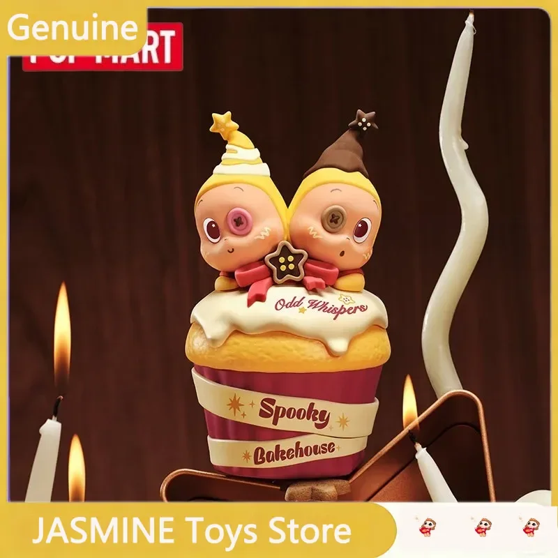 Genuine POP MART Spooky Bakehouse Series Projection Night Light Blind Box Cute Cupcake Model Lamp Mystery Box Halloween Gift