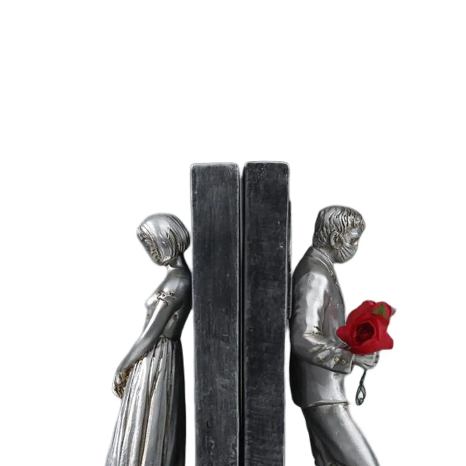 Decorative Bookends for Heavy Books Couple Figurine for Desktop Ornament