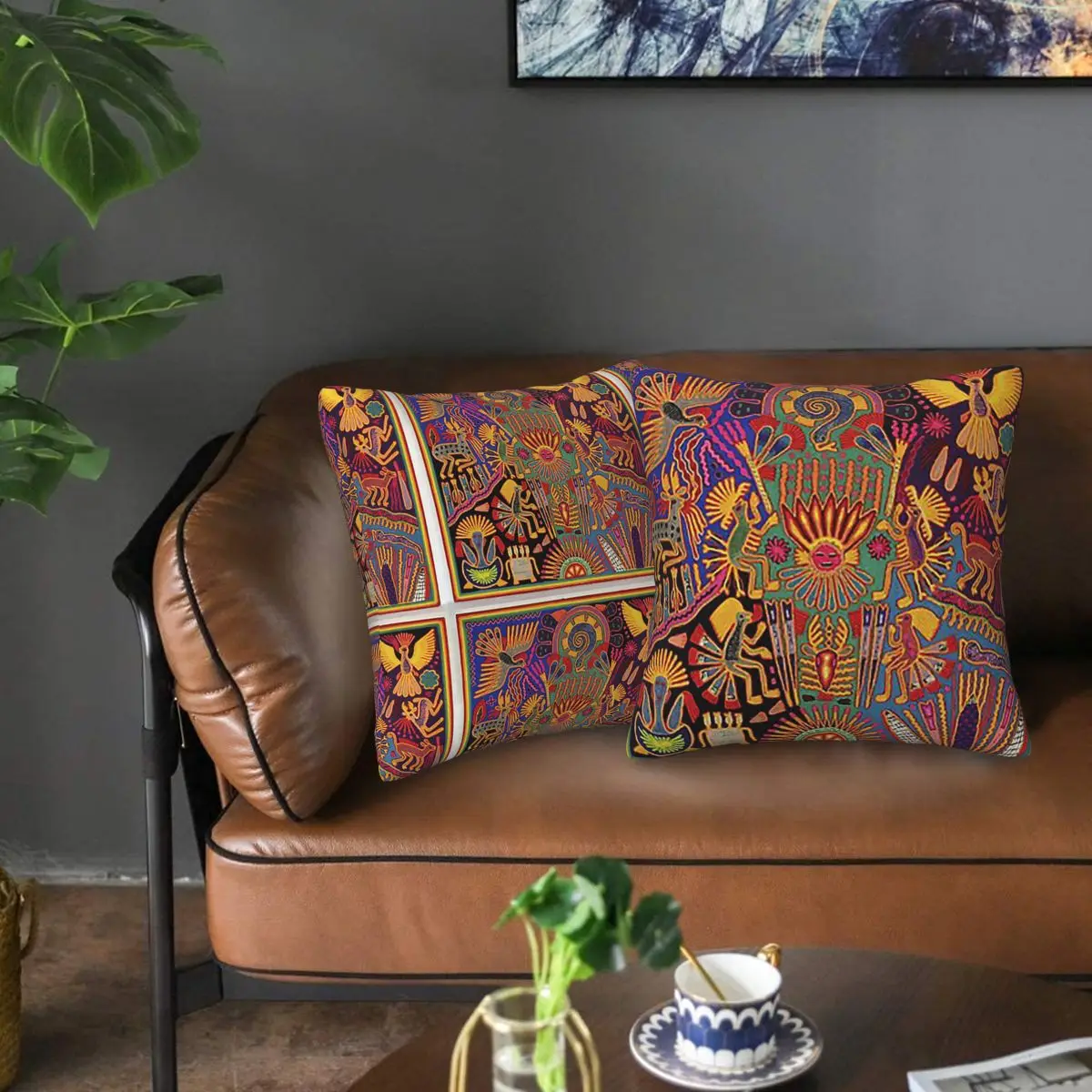 Almofada Quadrada Mexicana Huichol: Guia Definitivo de Decoração, Autenticidade e Transformação do Seu Sofá