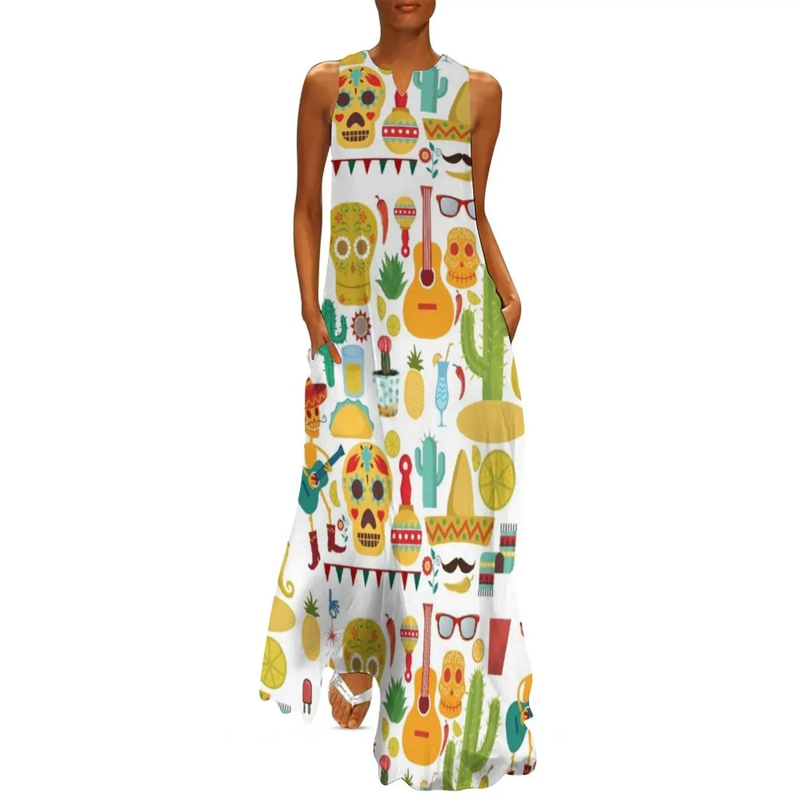 

Fiesta Pattern Long Dress festival outfit women Dresses women's elegant loose dresses Dress