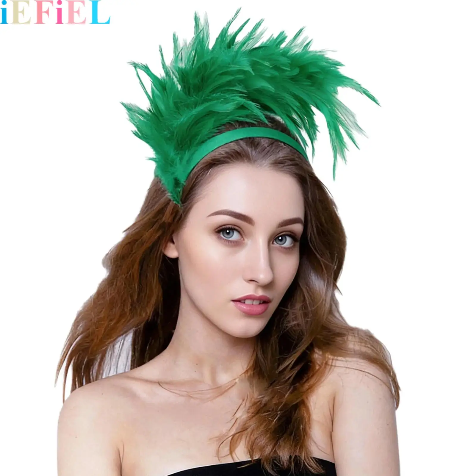 

Women 1920s Feathered Headband Mardi Gras Headband for Headpiece Hair Hoop for Fancy Ball Festival Parties