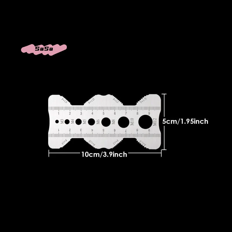 Stainless Steel Thread Checker Screw Measurement Ruler Metric Caliper Gauge Tool for Measuring Screw Pitch Bit Bolt Nut