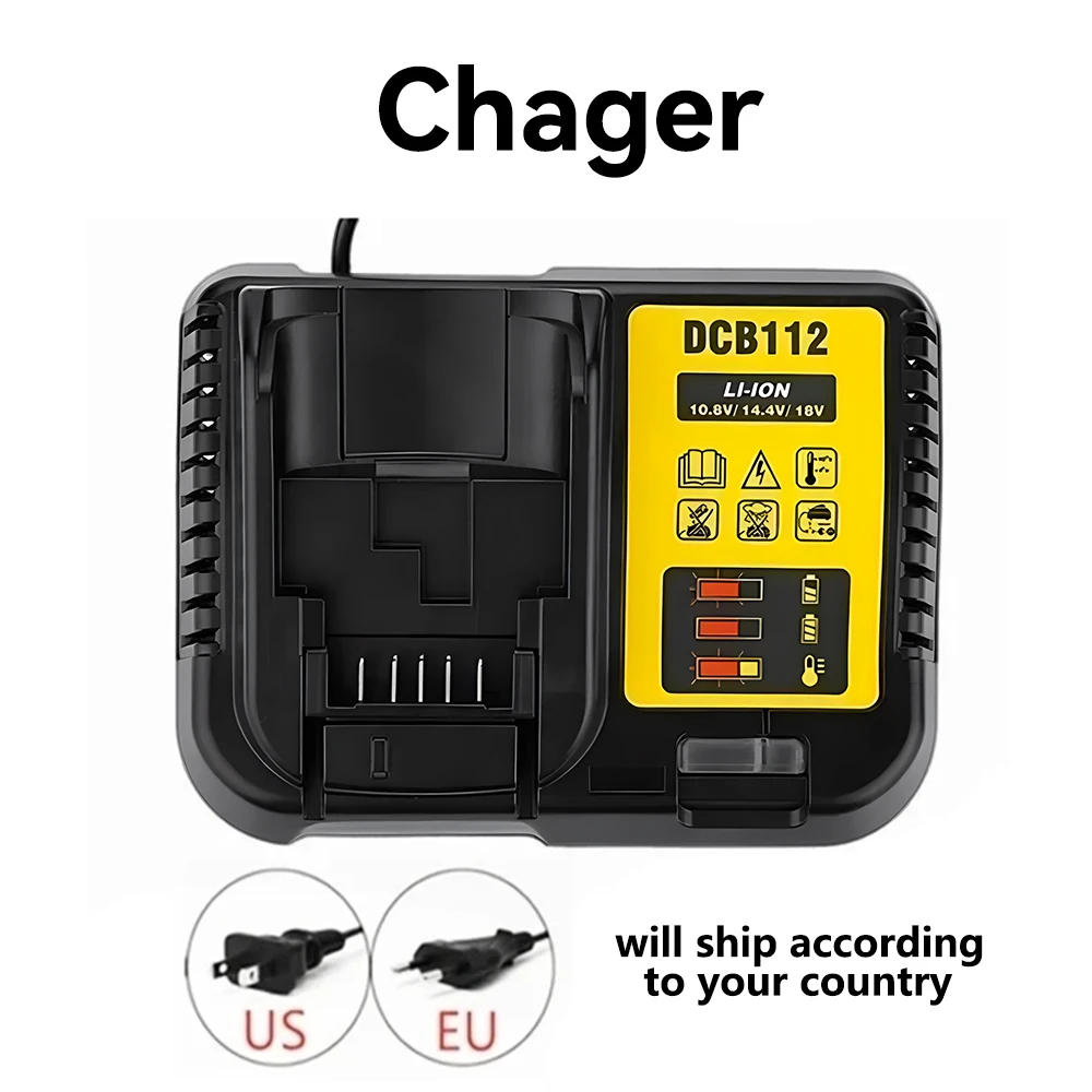 Imagem -06 - Bateria de Lítio Recarregável para Dewalt Ferramentas Elétricas Acessórios para Ferramentas Elétricas Substitua Dcb200 Dcb184 18v 20v 12000mah