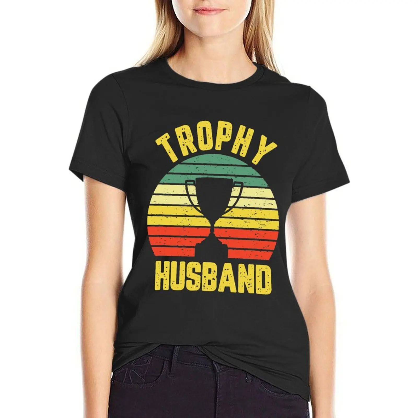 Cool Vintage Trophy Husband Birthday Shirt Groom Gift From Wife Bride T Shirt T-Shirt shirts graphic tees tees Women clothing