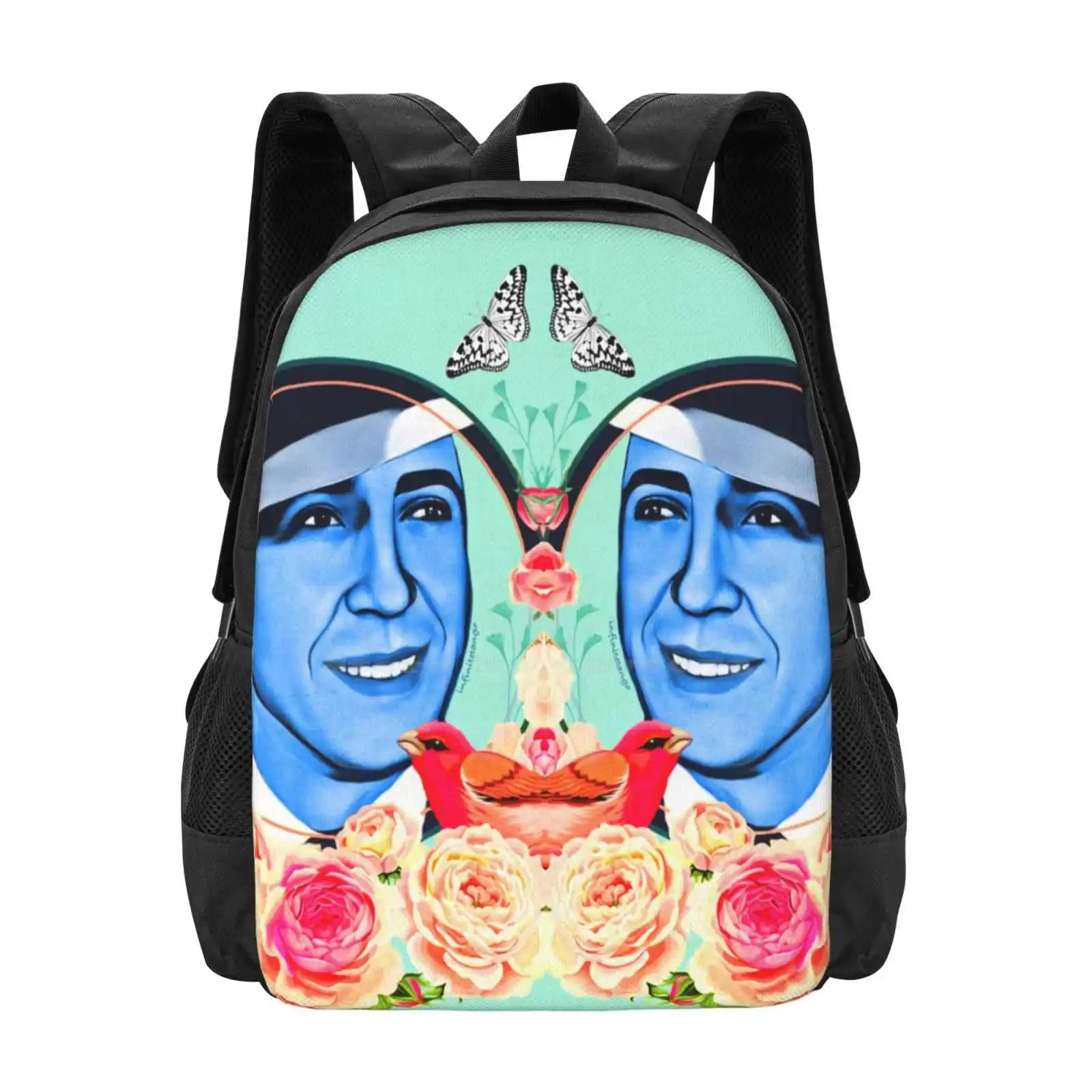 Tango Blue Gardel Pop Art With Birds And Flowers Fashion Pattern Design Travel Laptop School Backpack Bag Gardel Argentine