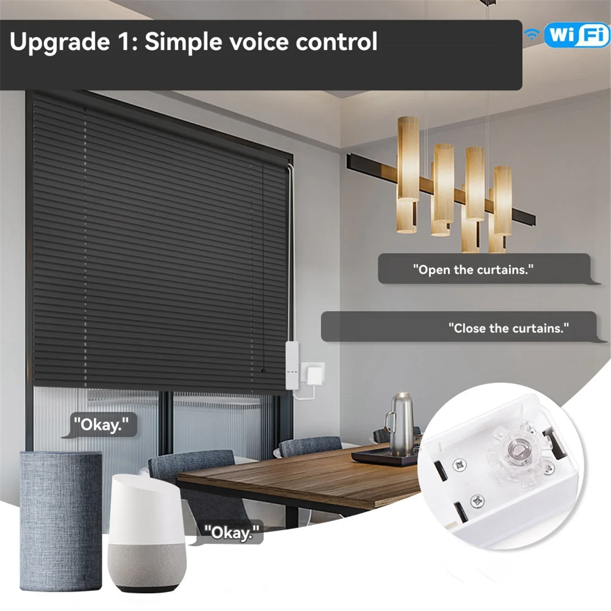 

Smart Curtain Motor Tuya WiFi Smart Motor for Roller Blinds Electric Chain Shade Shutter Drive RF Remote Kit App Via AU Plug