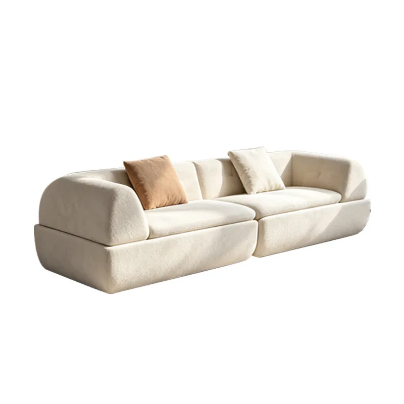 Modular frameless fabric sofa chenille straight row compression sofa