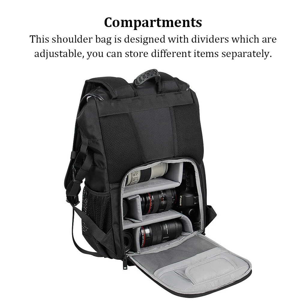 

Camera Backpack Pack Shoulder Bag Organizer Carrier Adjustable Locking