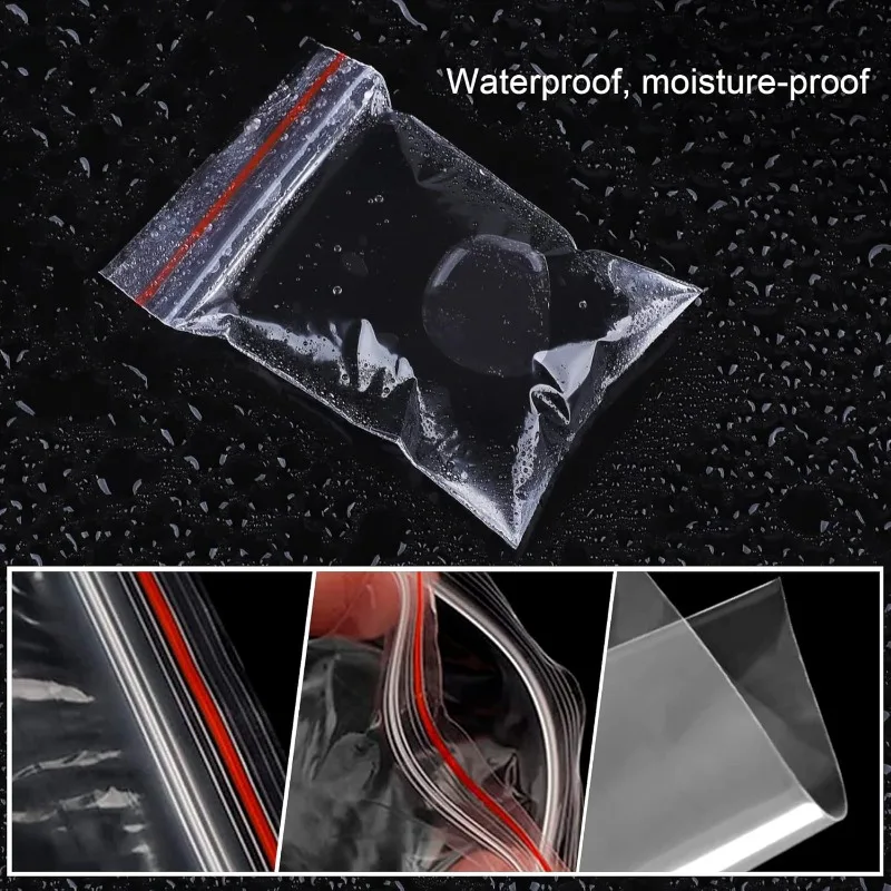 100–500 Stück Kunststoff-Aufbewahrungsbeutel, selbstversiegelte Beutel für Schmuck, Lebensmittel, Pillen, transparenter Reißverschluss, Aufbewahrungsbeutel, Paketbeutel, Großhandel – Detail 8