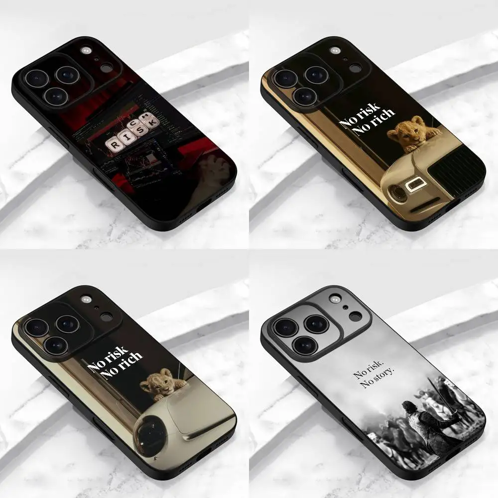 حافظة هاتف غنية لخطر يوم تجارة المال لهواتف iPhone 17,16,15,14,13,12,11,Pro,Max,Plus,E,Air,Mini غطاء أسود واقٍ
