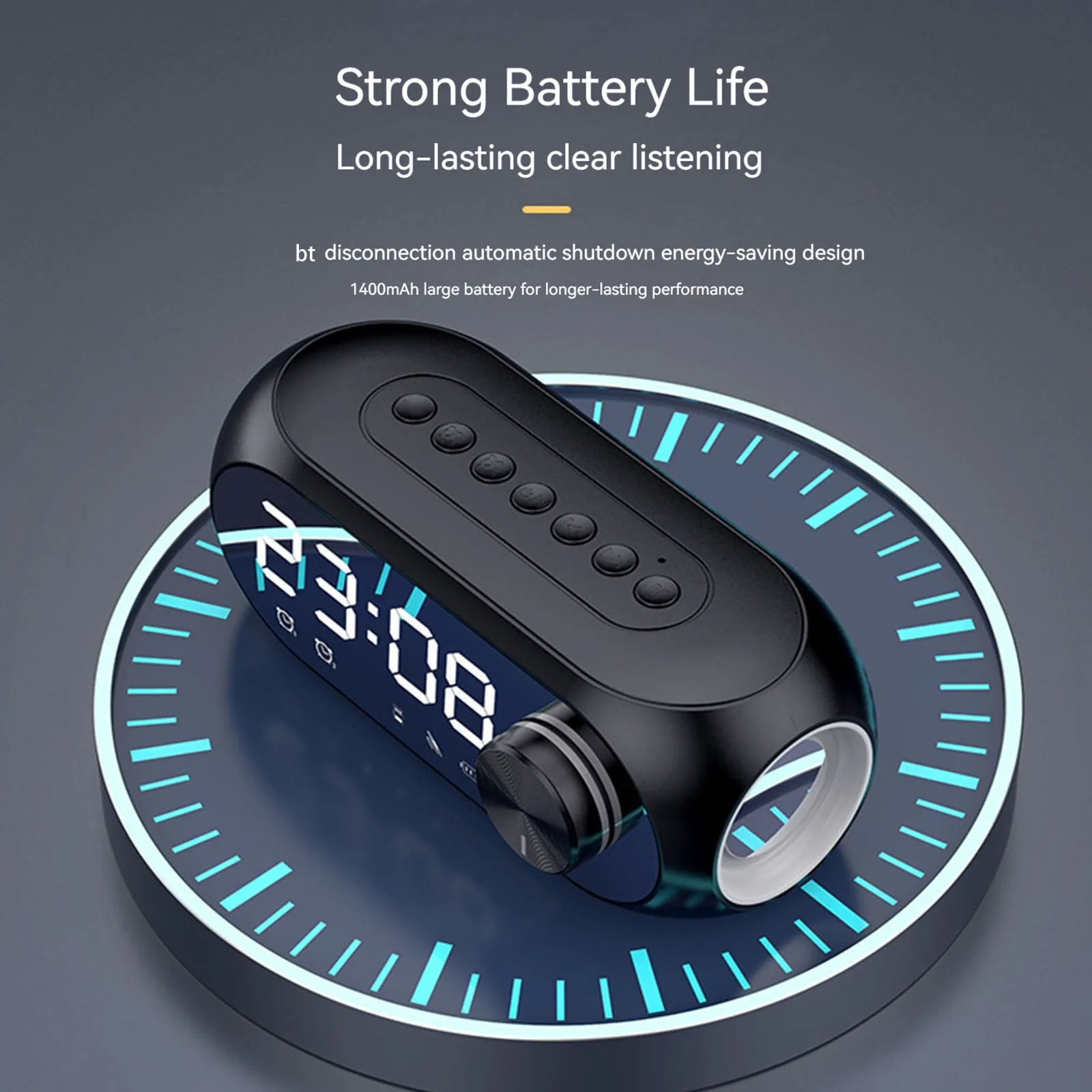 Wireless RGB BT Speaker with Alarm Clock Portable Stereo Sound Box 1200mAh Radio FM Music Player for Party Outdoor Travel view 5