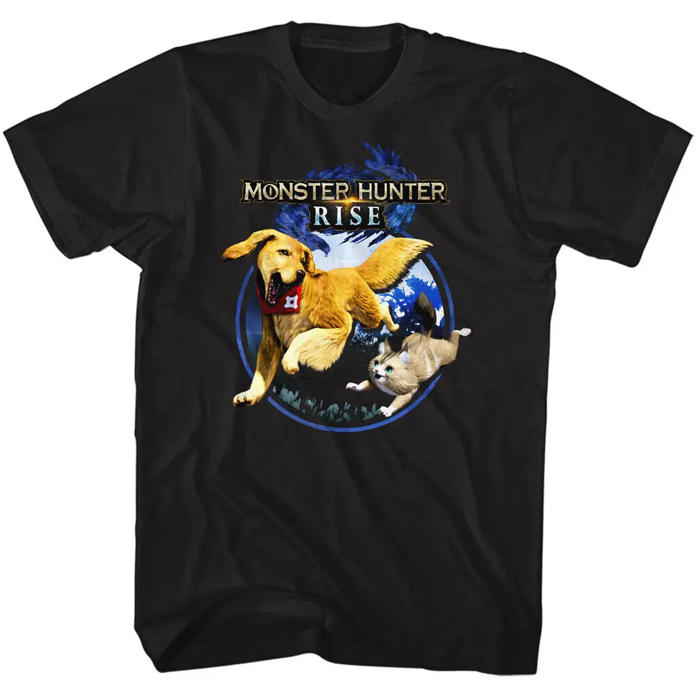 Monster Hunter T-Shirt Adult Gaming Pair of Pals New Black Cotton